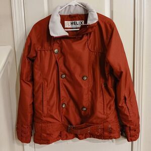 Red Houndstooth Helix Snowboard Wear Snowboard/Ski Jacket Belt Vents Women's M